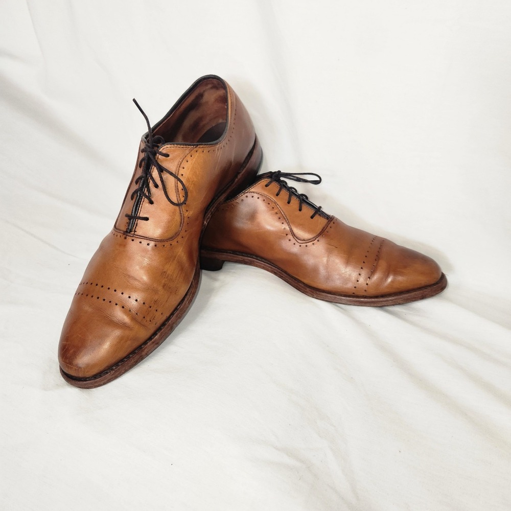 Allen Edmonds Vernon Oxford Brown Brogue Cap Toe Shoes Mens 10.5 D  8810